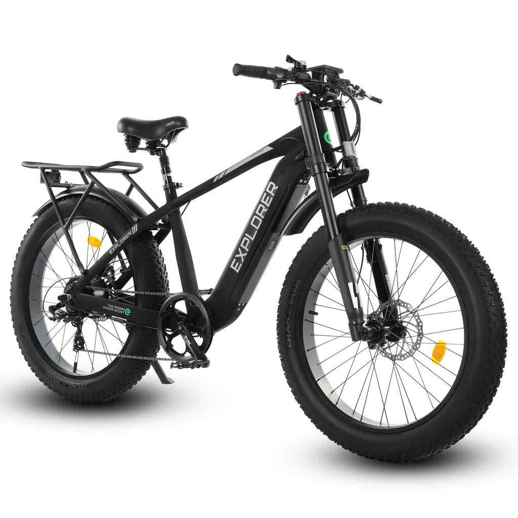 Ecotric Explorer 26 inches 48V Fat Tire Electric Bike with Rear Rack