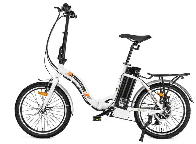 Ecotric Starfish Portable and Folding Electric Bike - White | UL Certified