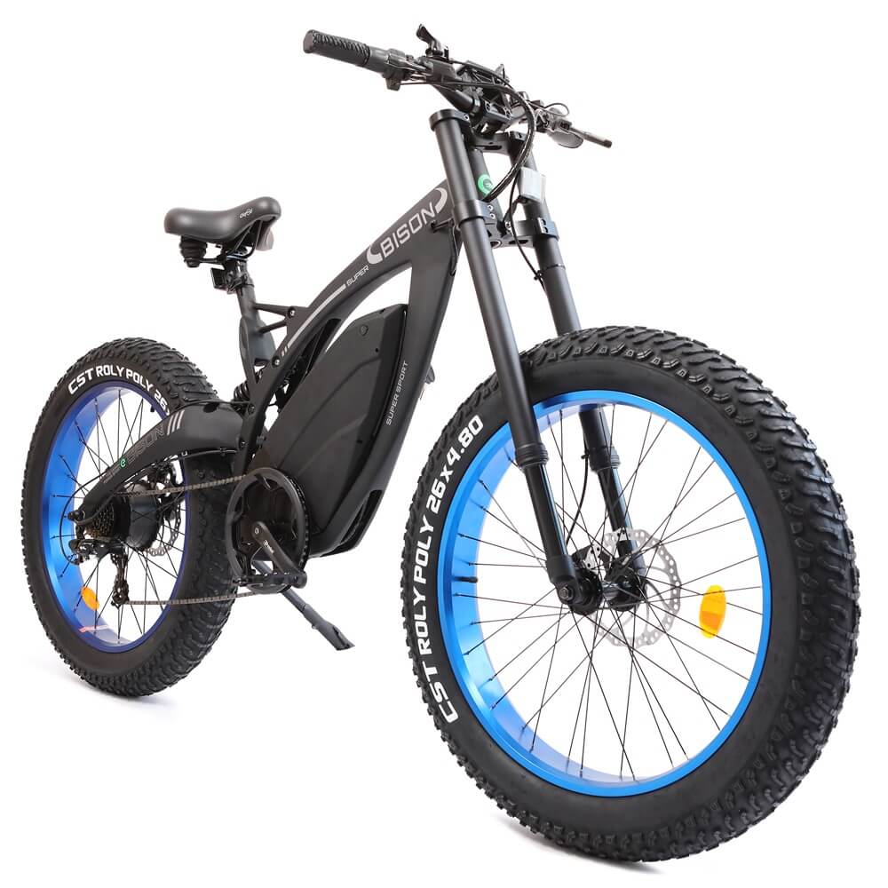 Ecotric Bison 48V 17.5AH 1000W Big Fat Tire Ebike - Matte Black