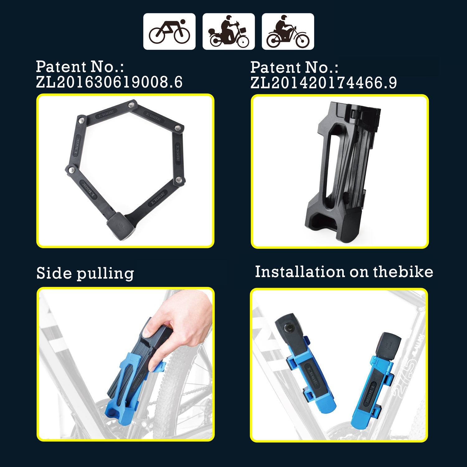 Foldable Lock for NAKTO ebikes